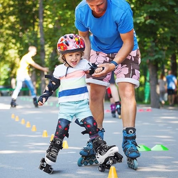 Rainbow Unicorn 4 Size Adjustable Light up Roller Skates & Kids- Youth Large - Picture 5 of 5